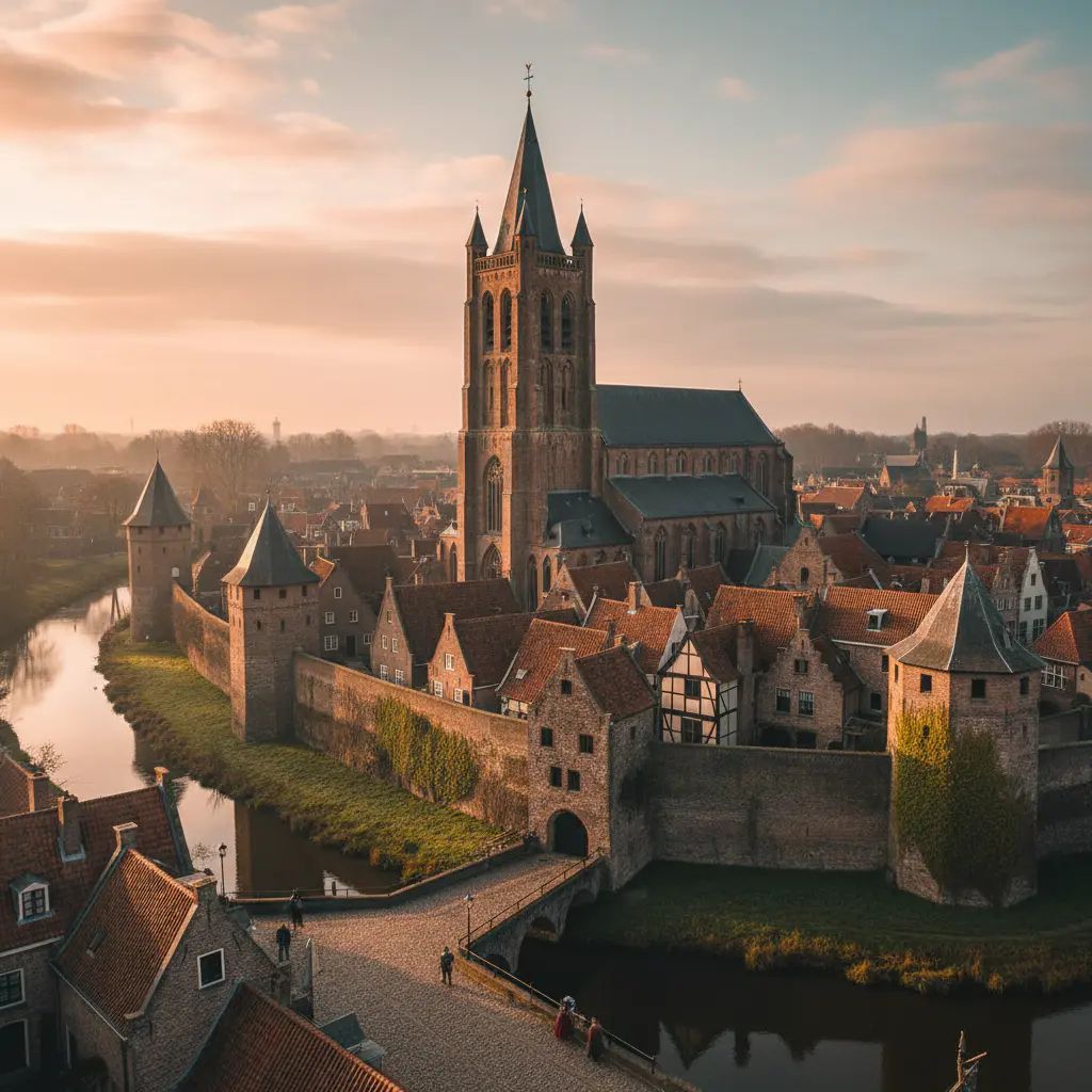 Middeleeuwse skyline van Zutphen met torens