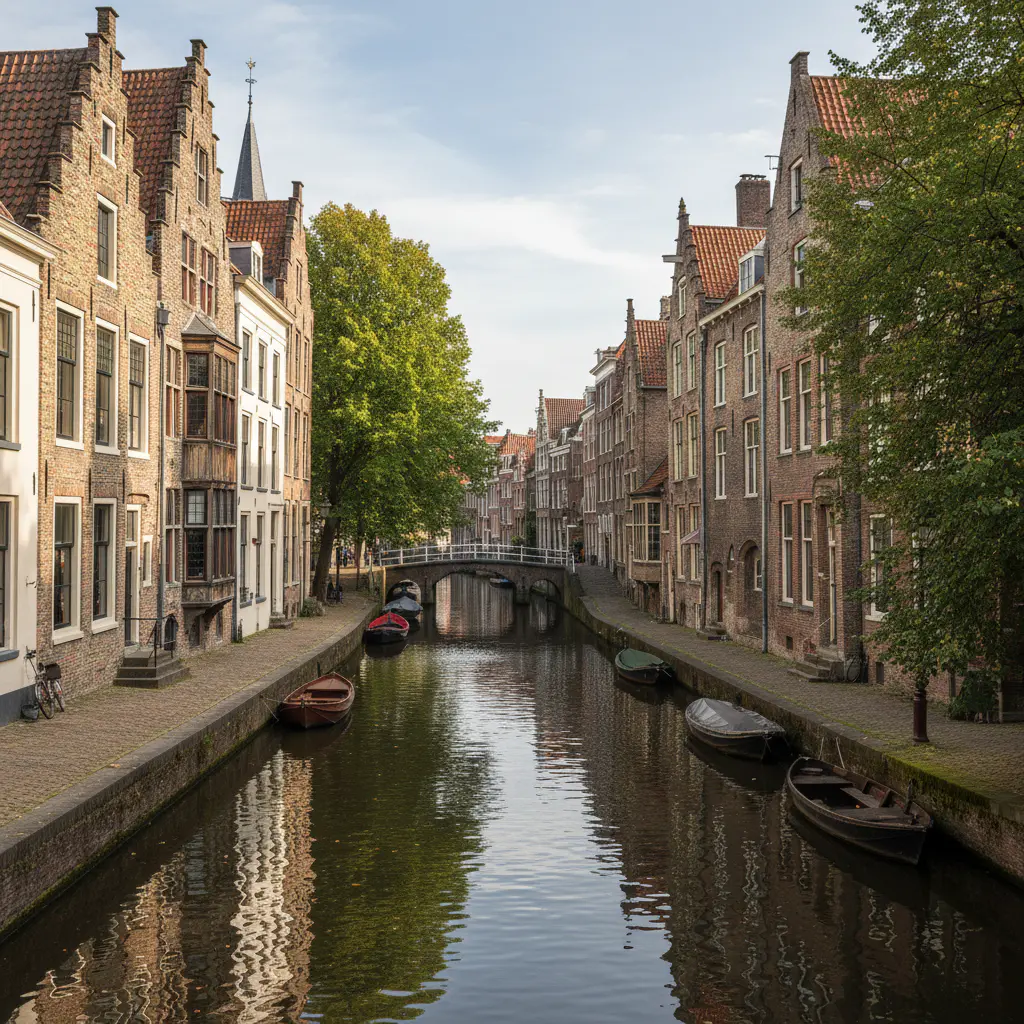 Historische waterwegen en oude grachtenpanden